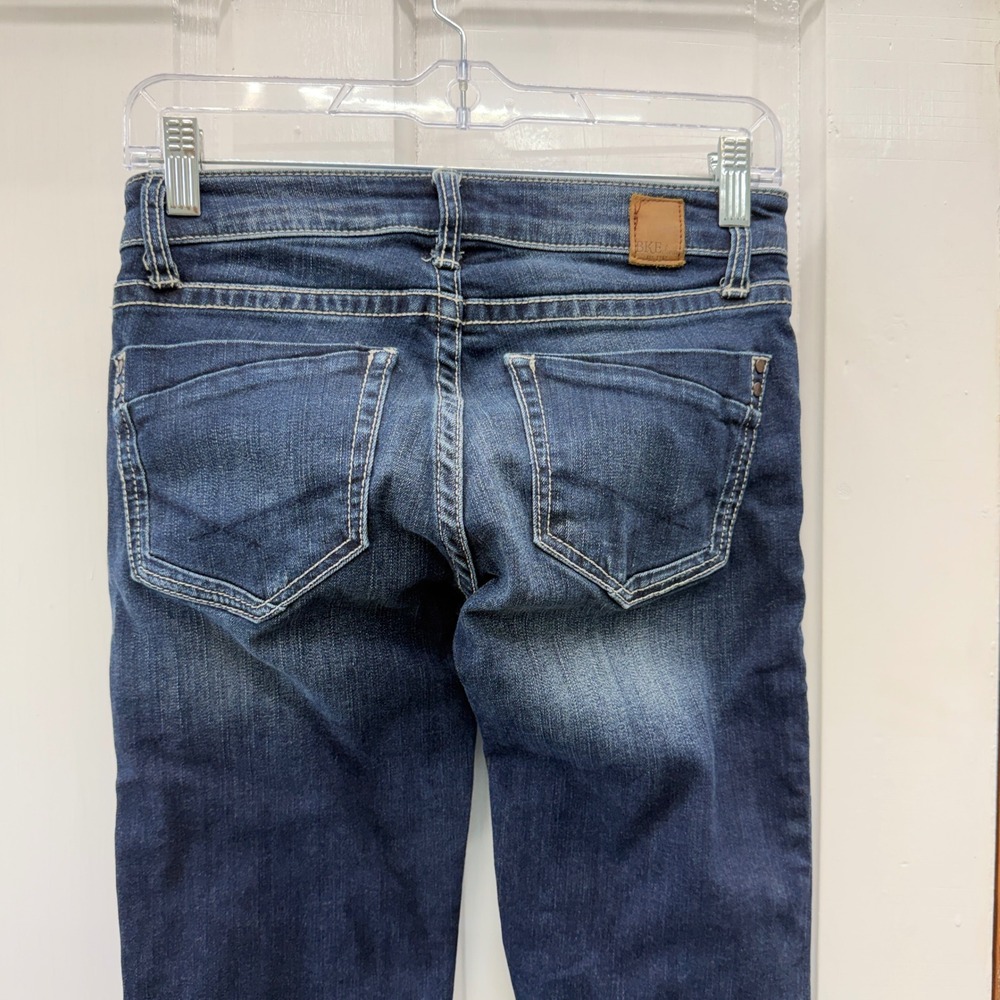 BKE Stella Bootcut Jeans Dark Wash Distressed 25XL 25 x 33.5 Long Tall ABK4308 - Picture 4 of 8
